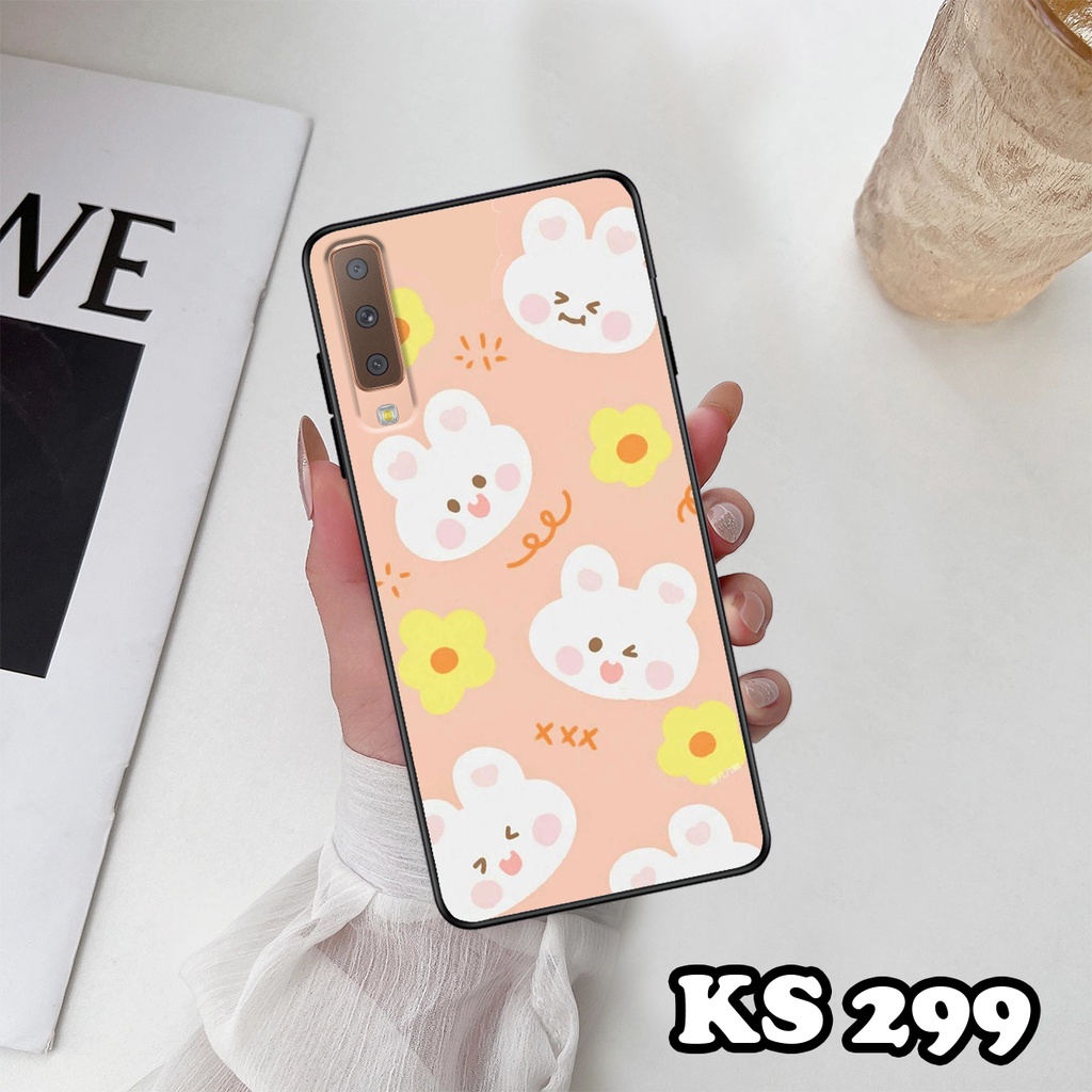 Ốp lưng Samsung A7 2018 - Samsung A9 2018 - Ốp in hình Gấu&amp;Thỏ siêu xinh - Lưng nhám viền TPU chống trầy xước