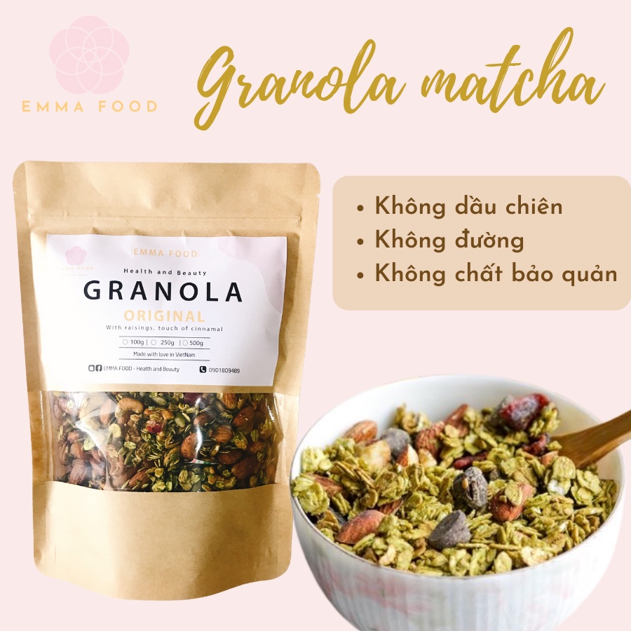 Combo 100g Biscotti 3 Vị + 250g Granola Ăn Kiêng Không Đường by EMMA Food