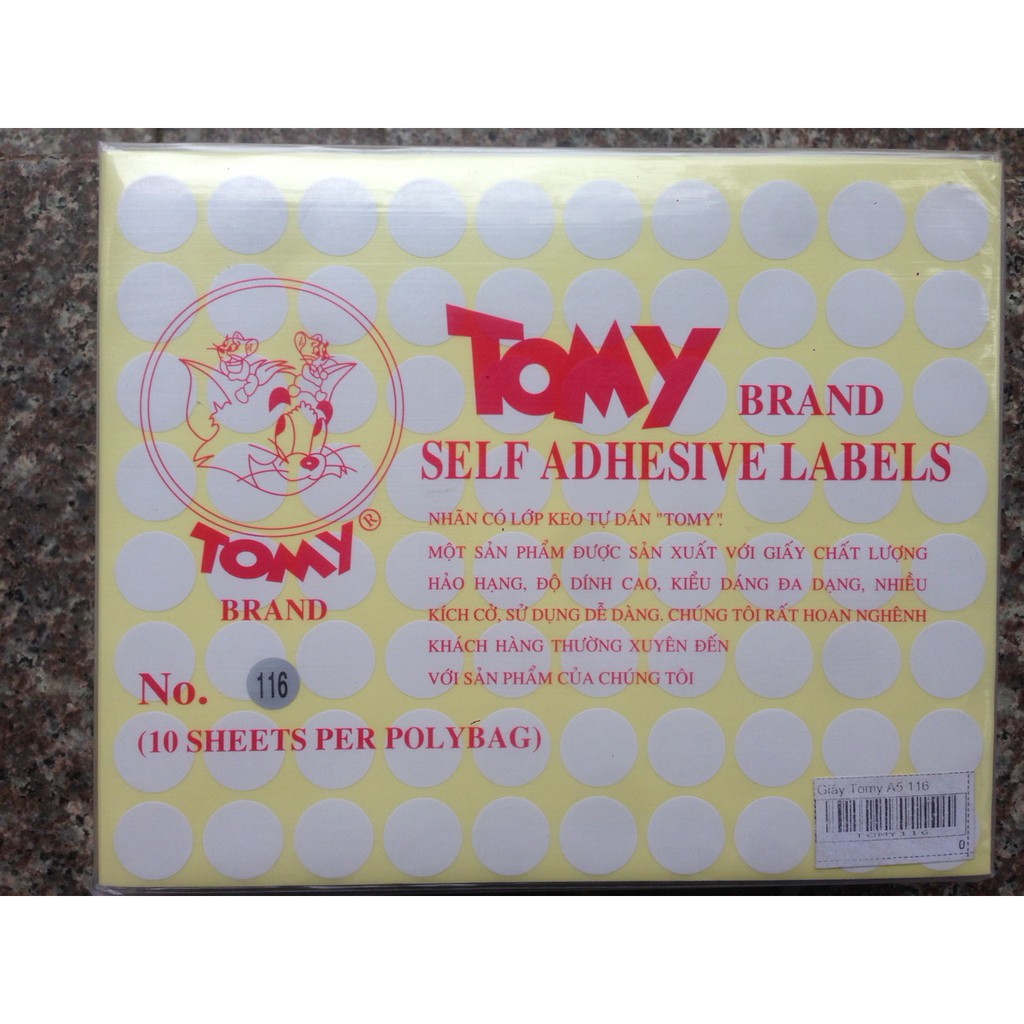 Giấy decal tomy A5 - các mã hình tròn (mã 114 - 118)