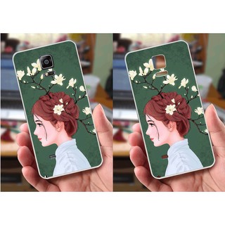 Ốp lưng Samsung Note 4 (dẻo viền trắng trong) - Hình Cô Gái Xinh