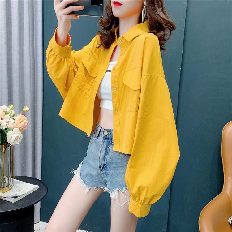 Áo sơ mi trắng tay dài dáng rộng thời trang mùa hè dành cho bạn nữ 2021