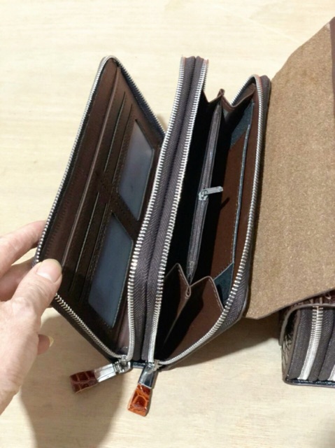 Ví Cầm Tay Vân Da Cá Sấu Nhiều Ngăn Cho Nam | BigBuy360 - bigbuy360.vn