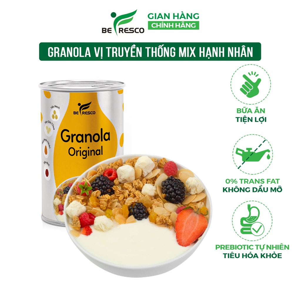 Granola ngũ cốc ăn kiêng giảm cân Befresco 300g vị truyền thống mix hạnh nhân thơm ngon