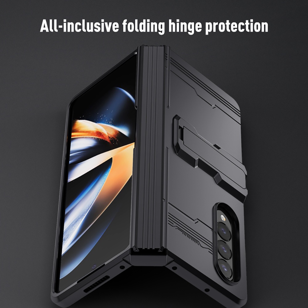 Hinge Phone Case For Samsung Galaxy Z Fold 4 5G Armor Cover Full Protection Shockproof Bracket