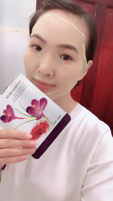 Hot! Hot! Hộp 7 miếng Mặt nạ nhuỵ hoa nghệ tây Saffron mask J&L nhập khẩu UK