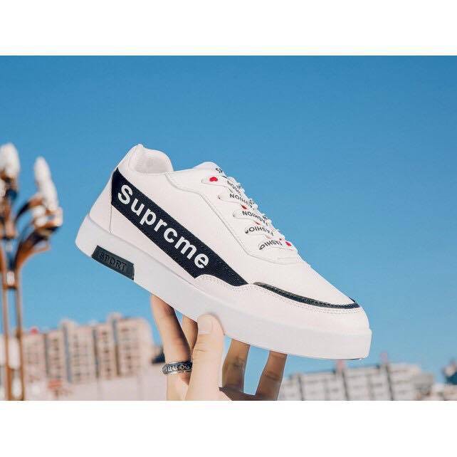giày sneaker nam trắng viền đen cá tính giá rẻ