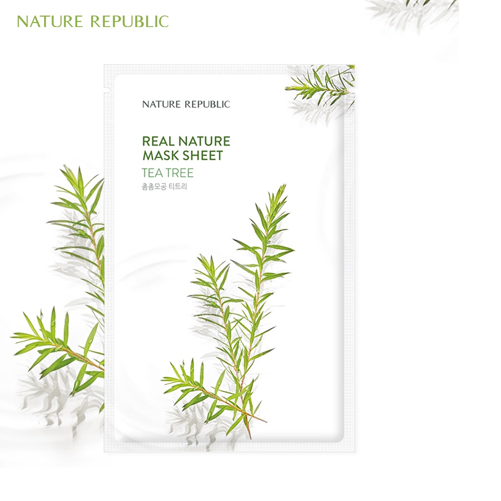 Nature Republic Mặt nạ giấy ngăn ngừa mụn Real Nature Tea Tree Mask Sheet 23ml