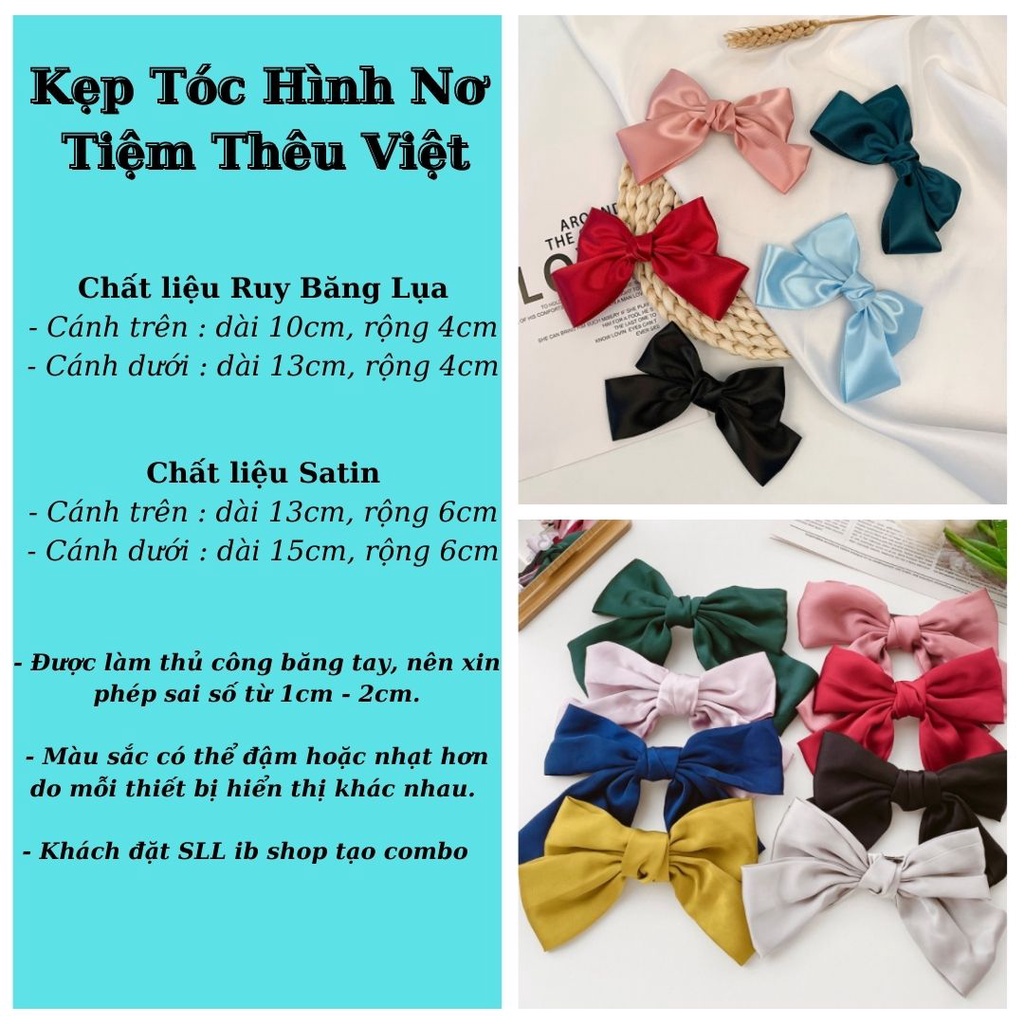 Kẹp Tóc Hình Nơ Voan Tiệm Thêu Việt TT05