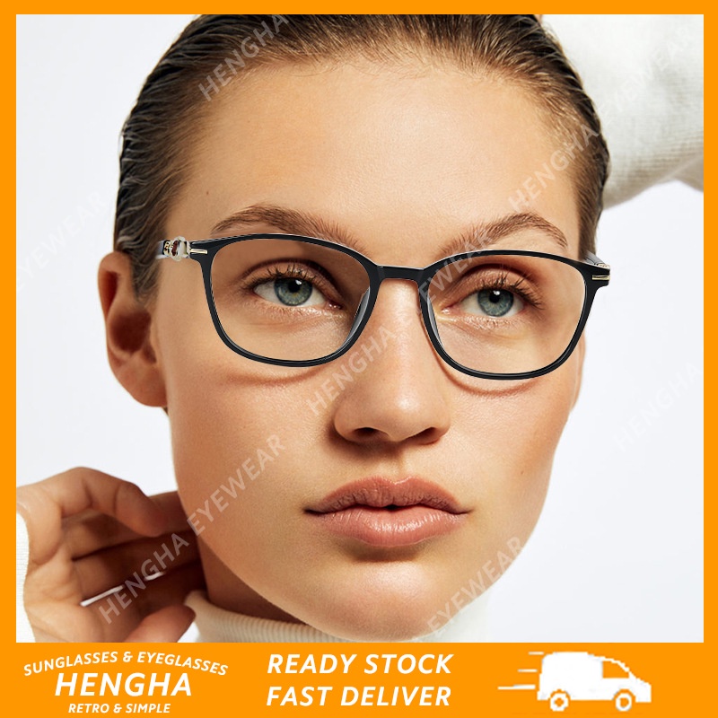 Mắt Kính Gọng Kim Loại Siêu Nhẹ Hình Chữ Nhật Thời Trang Chất Lượng Cao