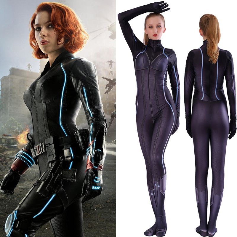 New Avengers Endgame Black Widow Cosplay Costume Natasha Romanoff Outfits Jumpsuit kid adult gift
