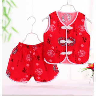 Set đồ bộ tết sát nách phong cách trung hoa dành cho bé trai