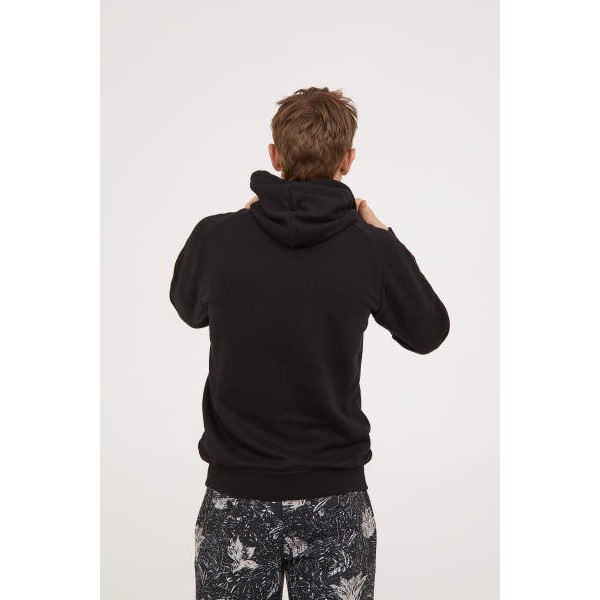 Hoddie nỉ bông đen trơn unisex - Khoác nỉ chui đầu đen basic có nón ( Ảnh thật + Video ) | BigBuy360 - bigbuy360.vn