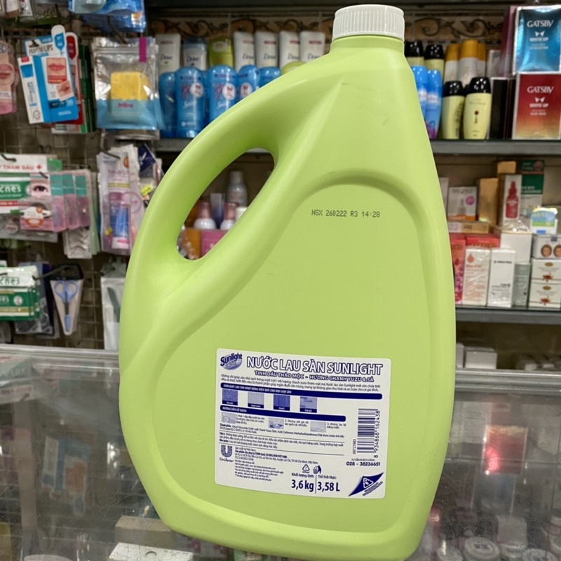 Nước Lau Sàn Sunlight Thiên Nhiên Sả Chanh chai 3.6kg