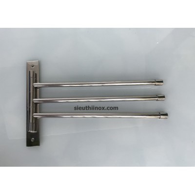 Giá treo khăn 3 chạc xoay 6807 inox 304