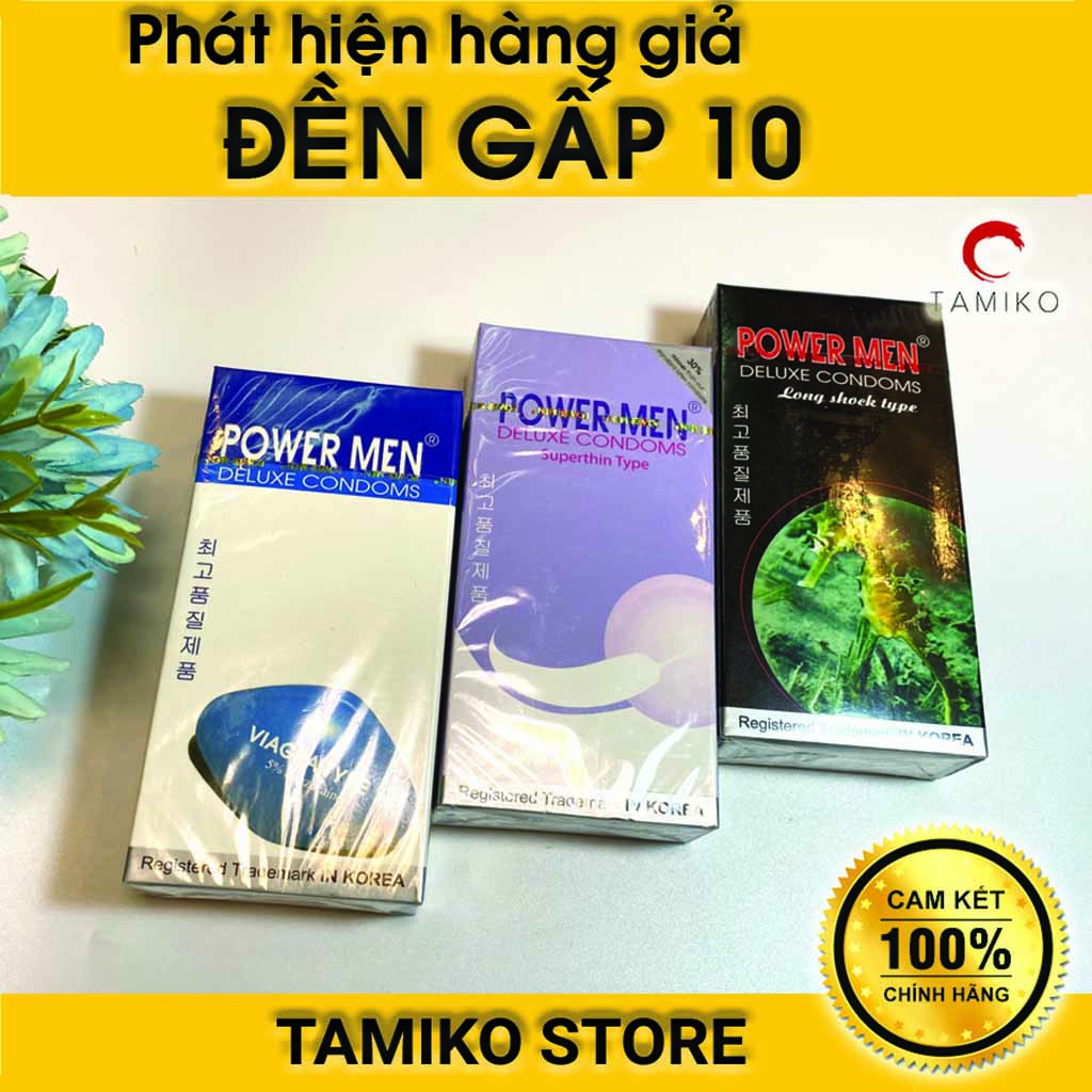 [COMBO 3 HỘP] Hộp 12 cái - Bao cao su POWERMEN Siêu Mỏng Gân Gai, Truyền Nhiệt- Kéo dài thời gian Quan Hệ