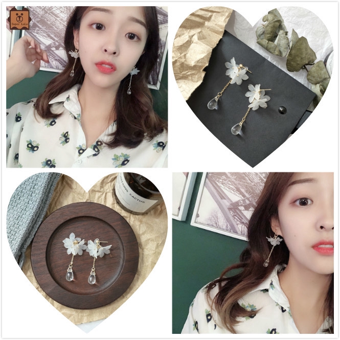 Khuyên Tai Kiểu Dáng Hoa Thời Trang Phong Cách Hàn Quốc Cho Nữ