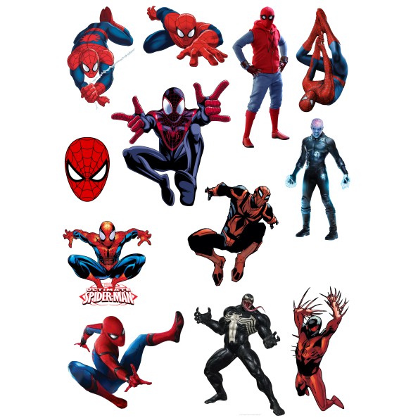 Bộ 70 Hình dán STICKER SPIDER MAN, dán laptop, dán xe...