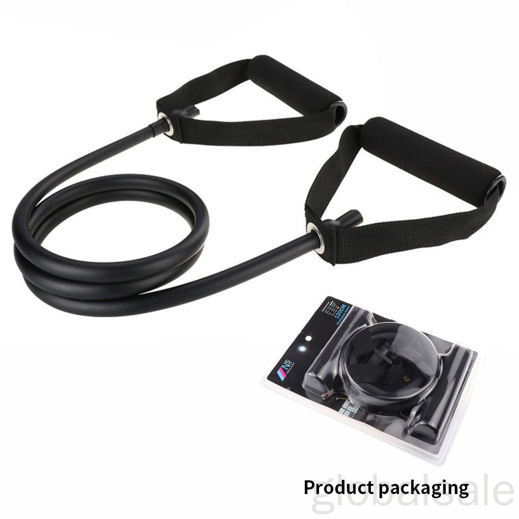 Dây đai kéo kháng lực bằng cao su màu đen hỗ trợ luyện tập ngực cho nam và nữ