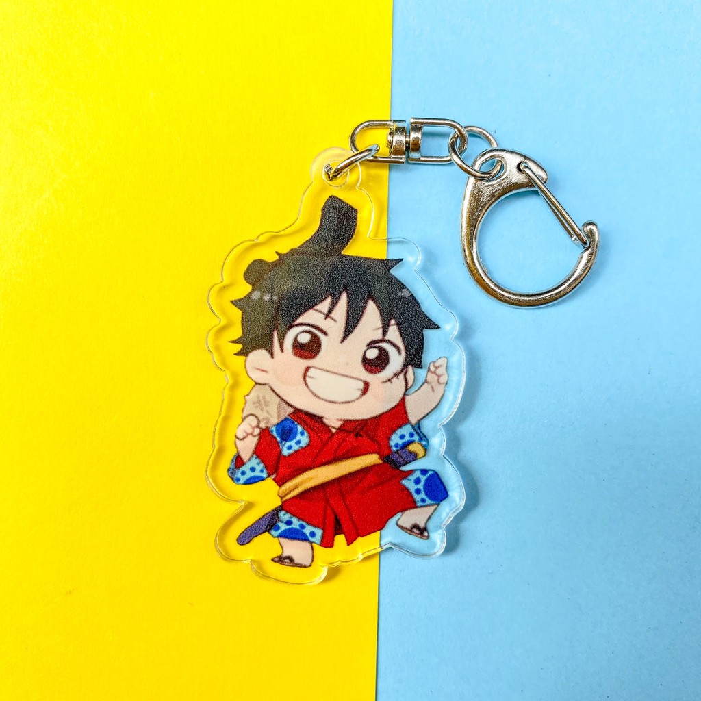 ( Mica trong acrylic ) Móc khóa anime ONE PIECE ĐẢO HẢI TẶC ver WANO chibi anime xinh xắn