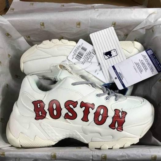 Giày sneaker Nam Nữ Trắng Cao Cấp, Giày MLB BOSTON Big Ball Chucky tăng chiều cao full bill box