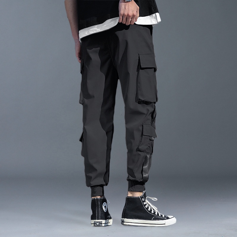 Quần thể thao nam FUNS mã MK X quần jogger nam dài trơn túi hộp kiểu bó ống mùa hè Phong Cách Hàn Quốc