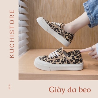 Giày ulzzang họa tiết da beo ziczac ( có video ảnh thật tự chụp )