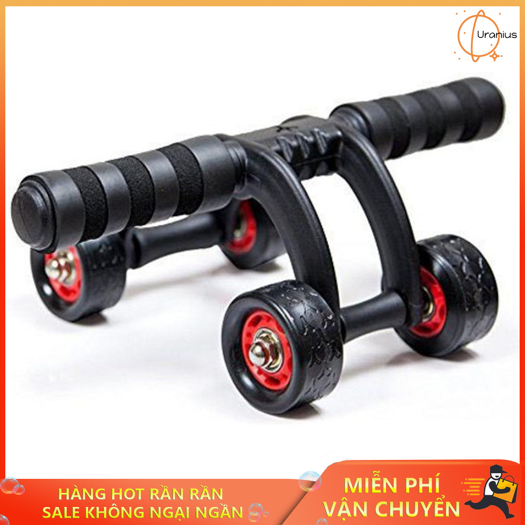 Dụng cụ tập đa năng, Thiết bị tập giảm mỡ bụng, Con lăn tập cơ bụng 4 bánh thiết kế chăc chắn, dễ dàng sử dụng