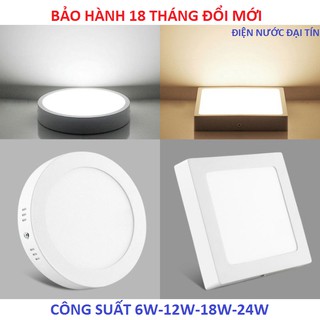 Đèn ỐP TRẦN LED GẮN NỔI 12W, 18W, 24W Vuông Tròn- bảo hành ĐỔI MỚI 18