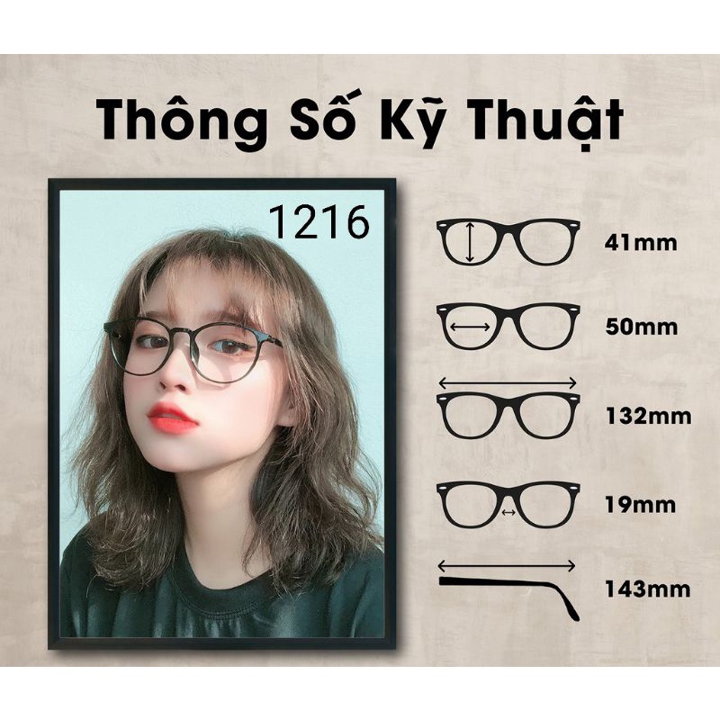 Gọng Kính Cận BBR dáng mắt tròn 1216
