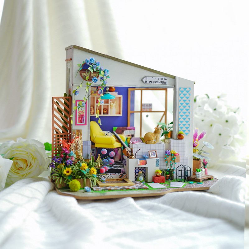 Mô hình nhà DIY Doll House Robotime Lily's Porch DG11 Kèm Bộ dụng cụ và Keo dán