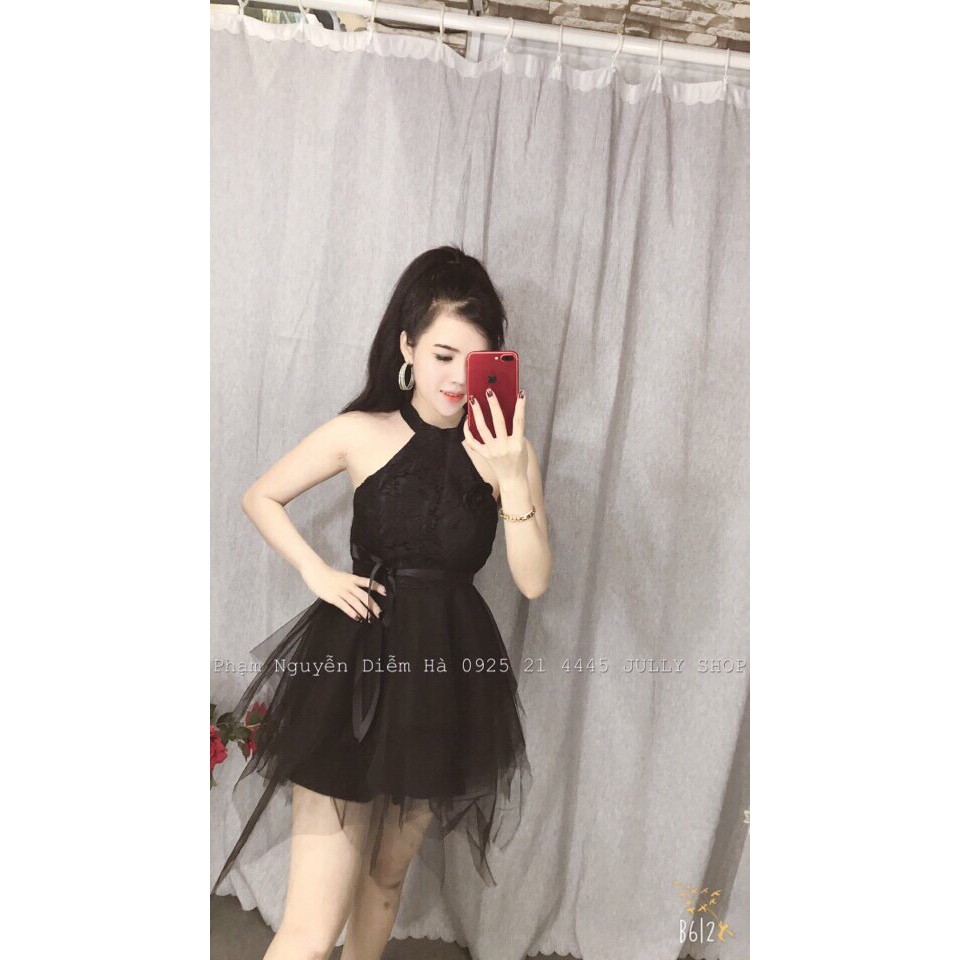 Đầm xòe nữ cổ yếm thời trang AMEE