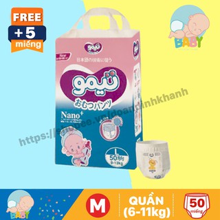 Bỉm / tã quần / bỉm quần gaukid dk999a gói 50 miếng size m - hàng xuất đi nhật