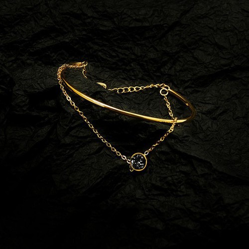 Vòng Tay Nữ 2 Tầng Titan Ko Đen TT 3071