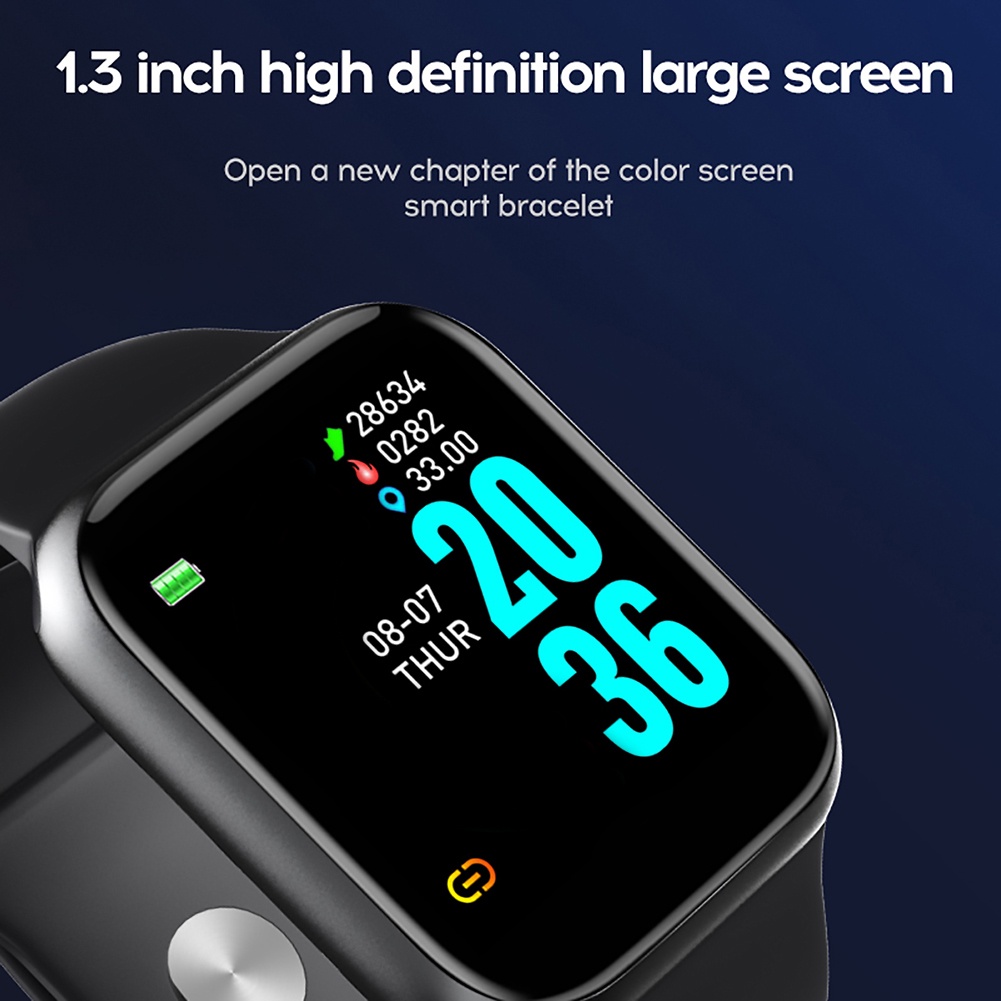 Đồng hồ đeo tay thông minh Y68 chống nước đo nhịp tim huyết áp cho iOS Android