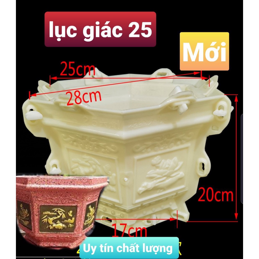 Khuôn đúc chậu lục giác 25 cao 20