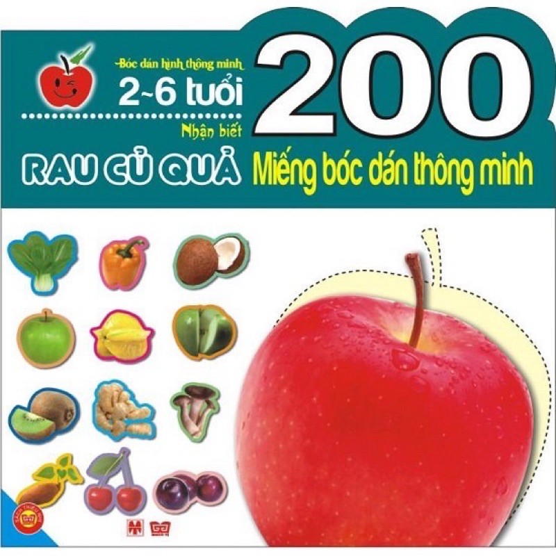 Sách - 200 Miếng Bóc Dán Thông Minh (2-6 Tuổi) - Nhận Biết Rau Củ Quả