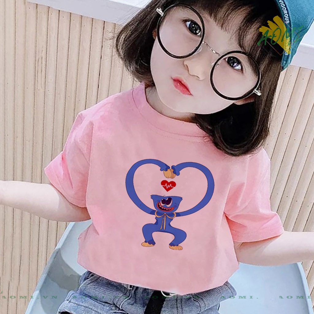 ÁO THUN HUGGY WUGGY QUÁI VẬT PHÔNG NAM NỮ GIA ĐÌNH CẶP ĐÔI CÓ SIZE TRẺ EM CHO BÉ TRAI GÁI AOMIVN