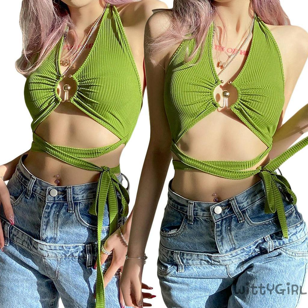 Áo Croptop Hai Dây Màu Trơn Gợi Cảm Thời Trang Cho Nữ | BigBuy360 - bigbuy360.vn