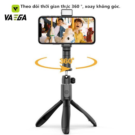 Gậy selfie kết nối Bluetooth, tự động xoay 360 °, tự động theo dõi, có đèn lấp đầy