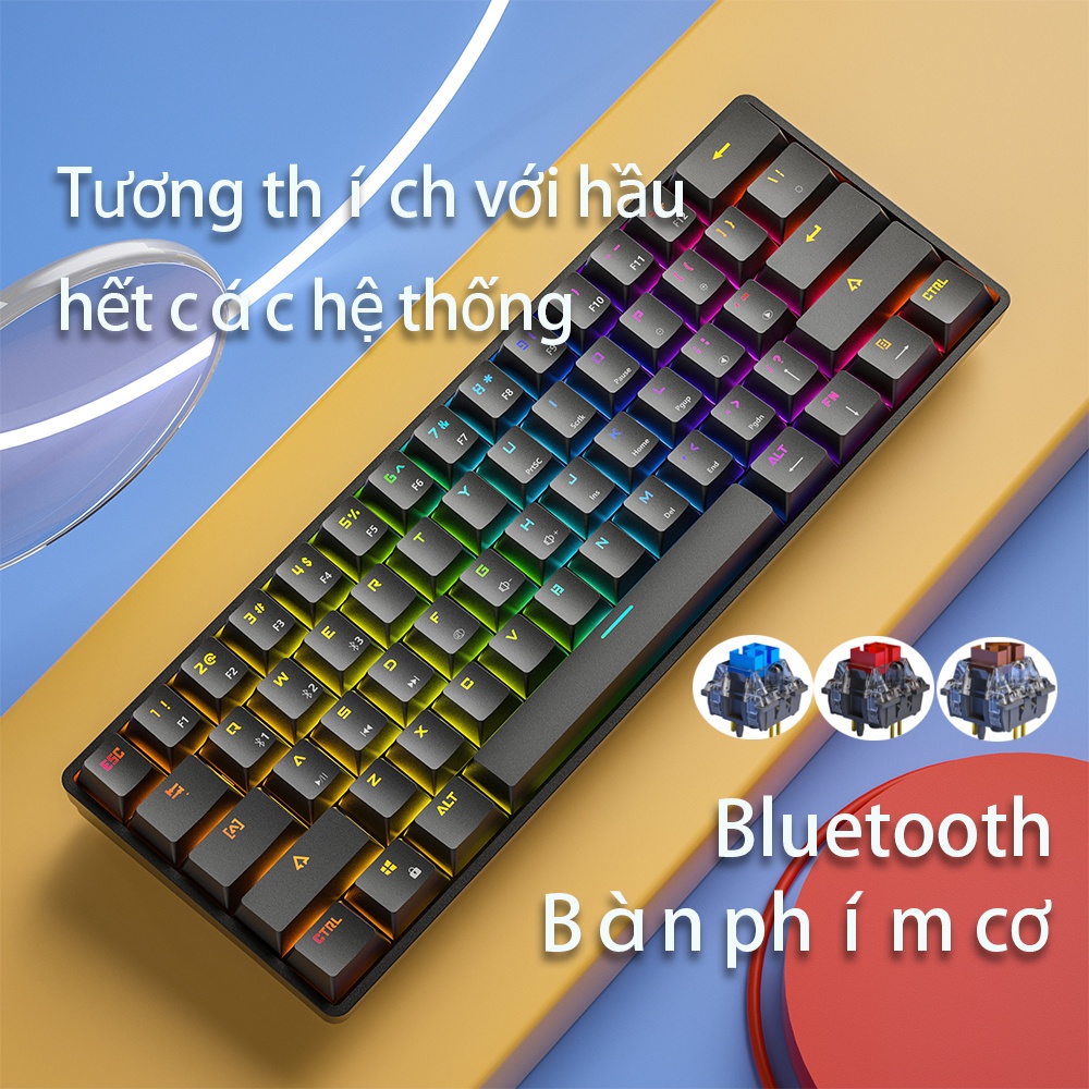 Bàn Phím Cơ Không Dây Leaven K28 RGB bàn phím bluetooth 61 phím