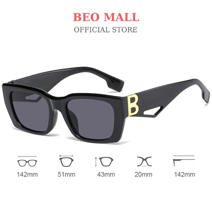 Kính mát gọng vuông cho nữ BEOMALL chống nắng và thời trang cá tính KT017