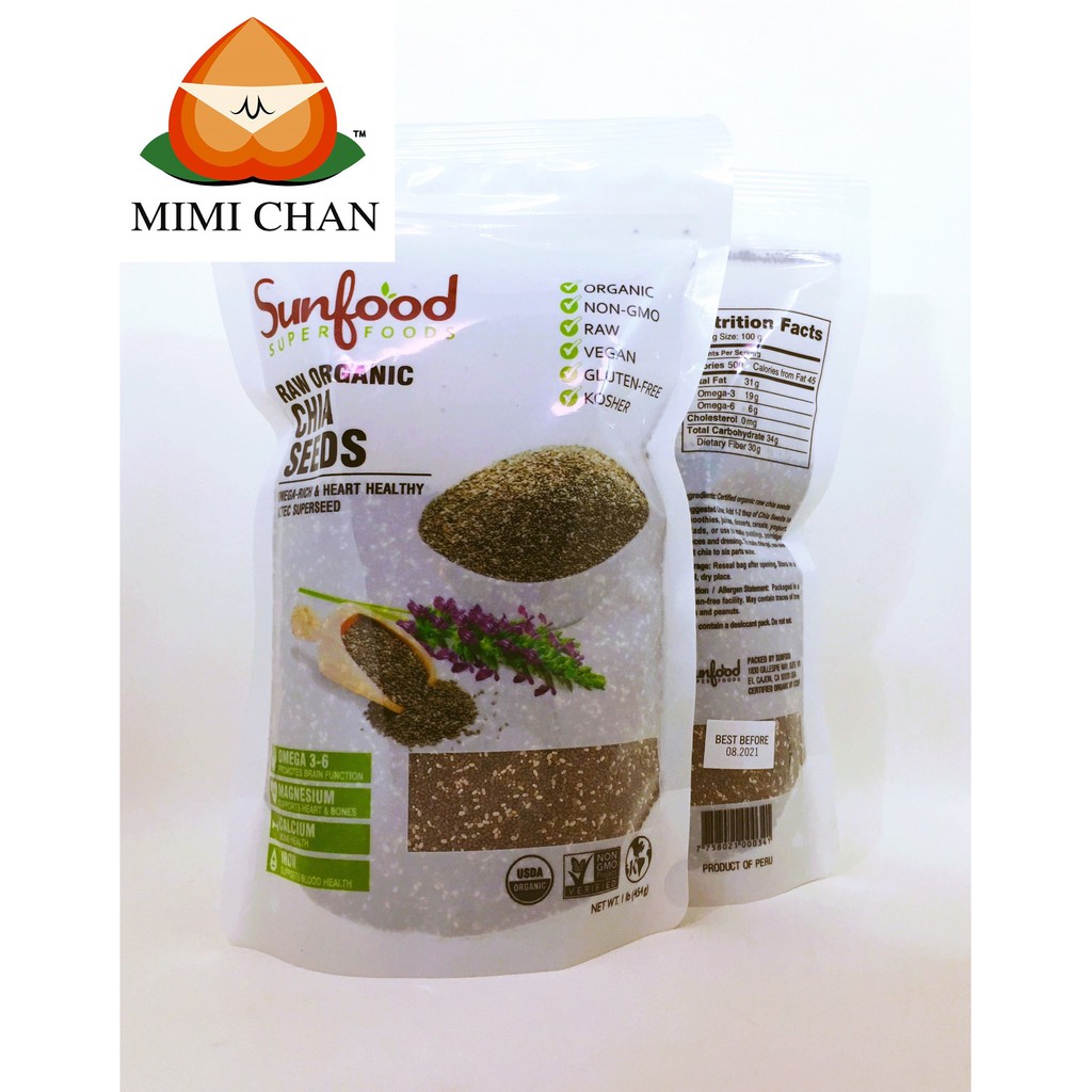 Hạt Chia Đen Sunfood Mỹ 454g Giảm Cân, Chống Lão Hóa