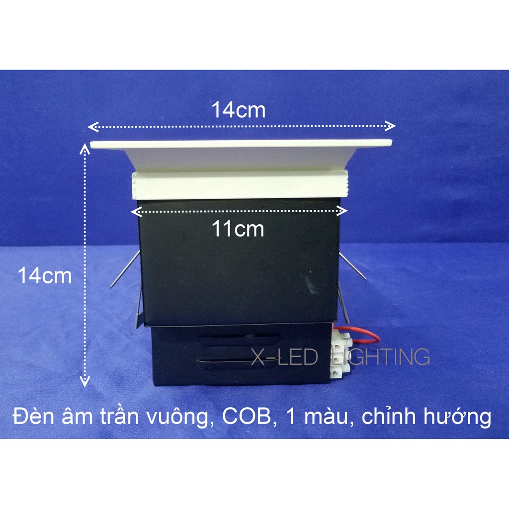 Đèn âm trần vuông 7w - phi 140