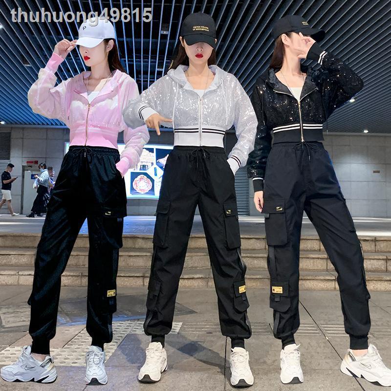 ◘✿Quần áo nhảy jazz nhóm biểu diễn hip-hop phù hợp với nữ Hàn Quốc hiện đại tập thể dục rộng rãi