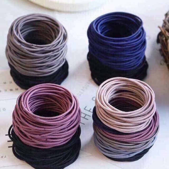 [Hàng Quảng Châu] Combo 50 chun buộc tóc Hàn Quốc màu khác nhau