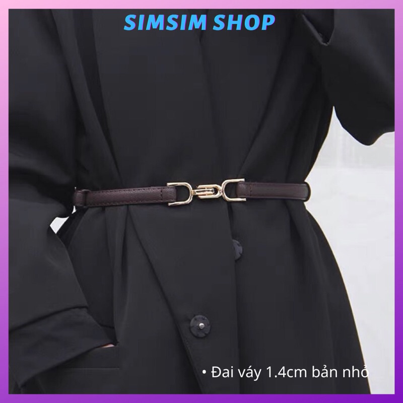 Belt váy bản nhỏ 1.4cm simsimvintage ĐV021 Đai nịt váy áo vest blazer size nhỏ chất da nới eo nhỏ