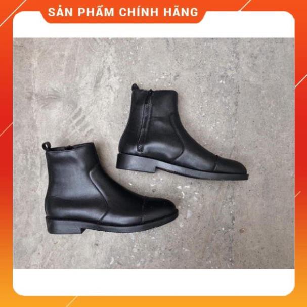,chelsea boots mũi tròn, đế đốc kéo khoá -ah22