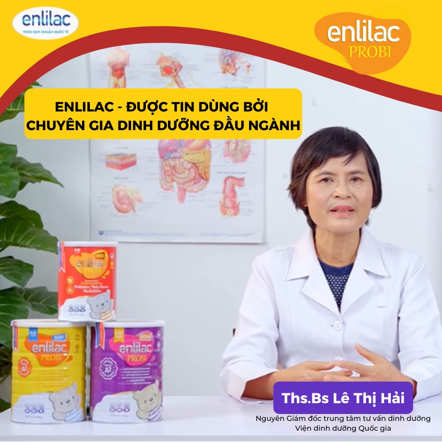 Sữa bột Enlilac probi Protein A2 Baby (Hộp 400/900g) giúp tăng sức đề kháng cho bé