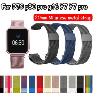 Dây Đeo Inox Milanese 20mm Cho Đồng Hồ Thông Minh P70 Pro P80 Pro Y16 Y7 Y7 Pro