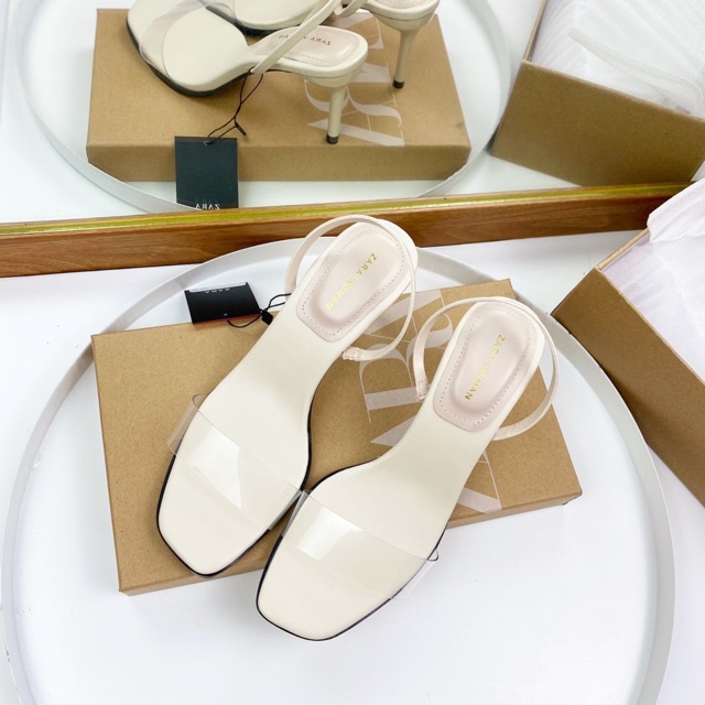 Sandal Zảra quai trong mica chanh sả trẻ trung
